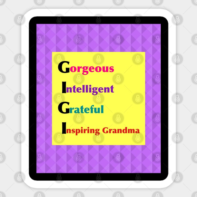 GIGI: T-Shirts & Gifts for Grandma Sticker by S.O.N. - Special Optimistic Notes 